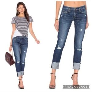 Rag & Bone Dre Distressed Boyfriend Jeans Size 23, Dark Blue Wash